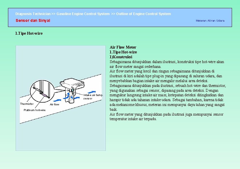 Diagnosis Technician >> Gasoline Engine Control System >> Outline of Engine Control System Sensor