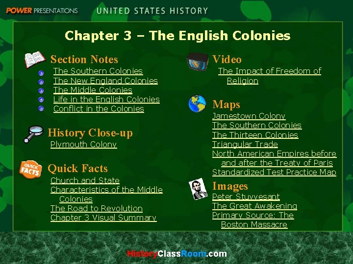 Chapter 3 – The English Colonies Section Notes Video The Southern Colonies The New