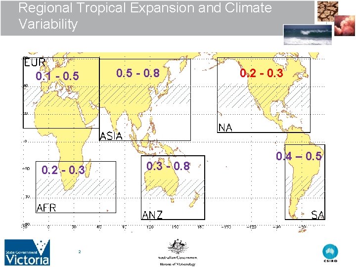 Regional Tropical Expansion and Climate Variability 0. 1 - 0. 5 0. 2 -