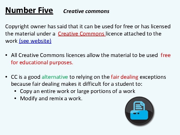 Number Five Creative commons Copyright owner has said that it can be used for