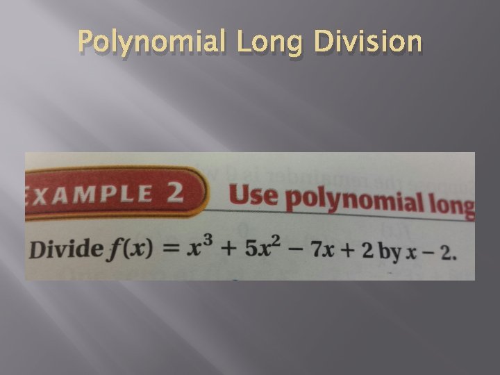 Polynomial Long Division 