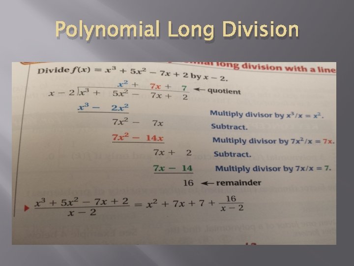 Polynomial Long Division 