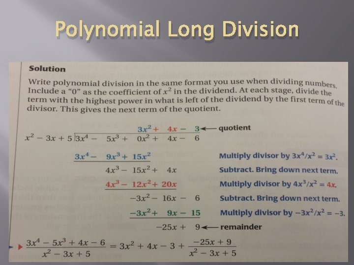 Polynomial Long Division 