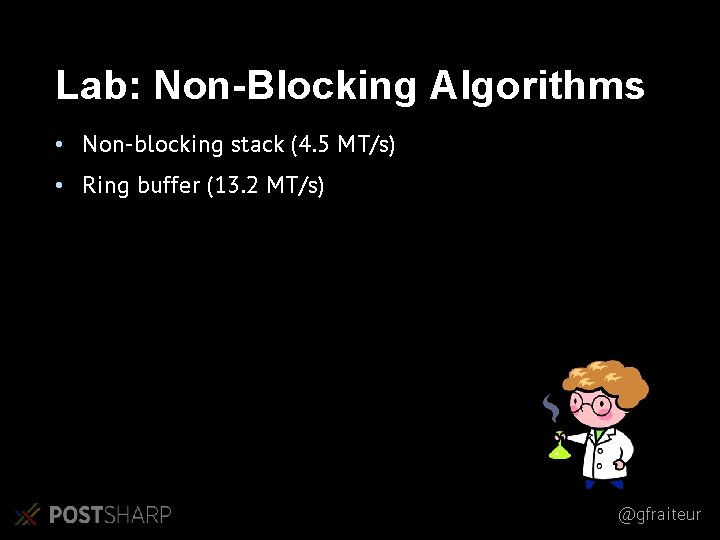 Lab: Non-Blocking Algorithms • Non-blocking stack (4. 5 MT/s) • Ring buffer (13. 2