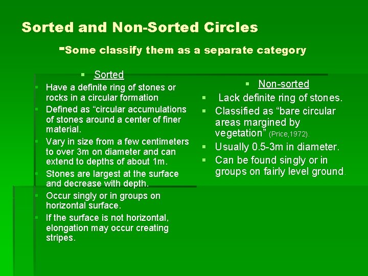 Sorted and Non-Sorted Circles -Some classify them as a separate category § Sorted §