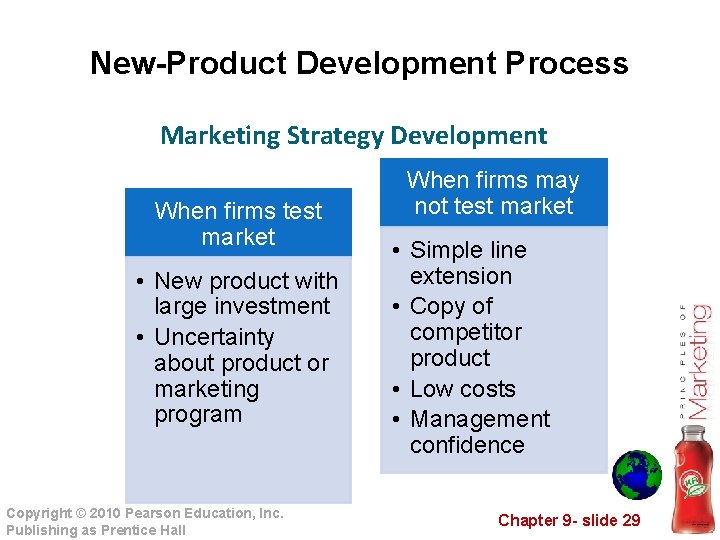 New-Product Development Process Marketing Strategy Development When firms test market • New product with