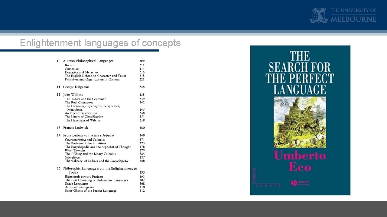 Enlightenment languages of concepts 