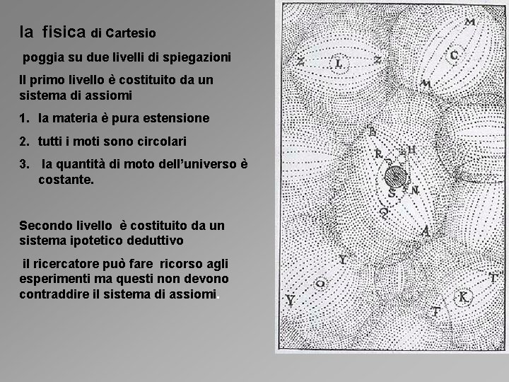 la fisica di Cartesio poggia su due livelli di spiegazioni Il primo livello è