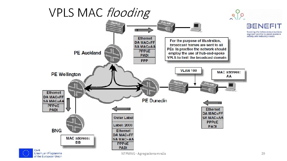 VPLS MAC flooding NTPMNG - Agregaciona mreža 29 