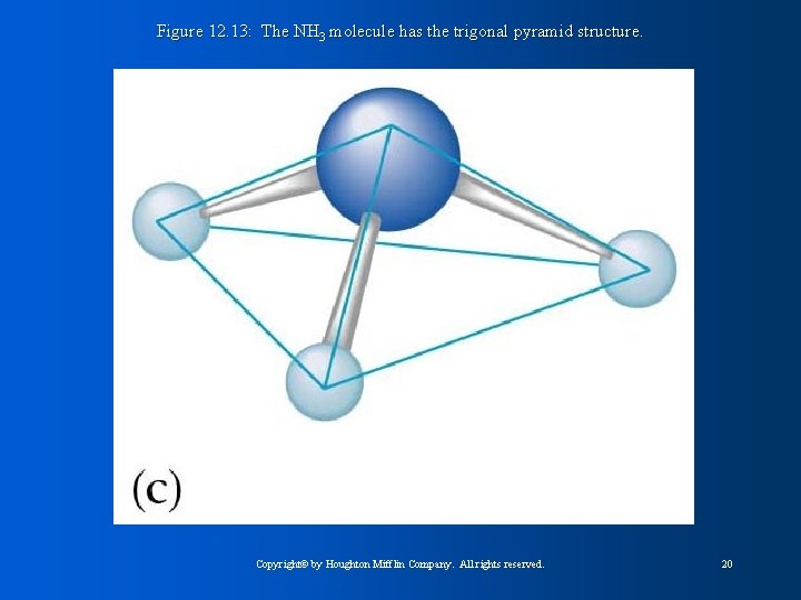 Figure 12. 13: The NH 3 molecule has the trigonal pyramid structure. Copyright© by