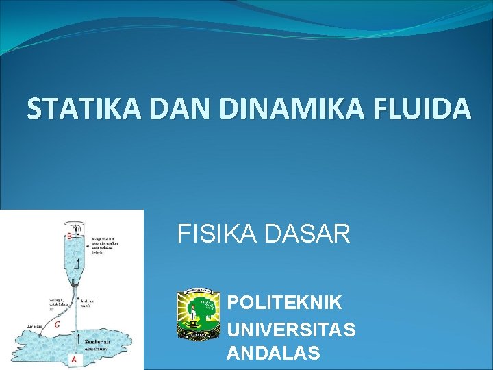 STATIKA DAN DINAMIKA FLUIDA FISIKA DASAR POLITEKNIK UNIVERSITAS ANDALAS 