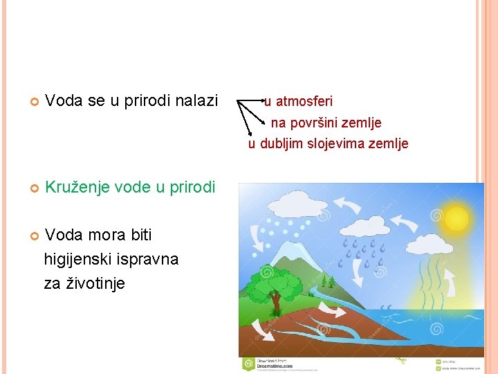  Voda se u prirodi nalazi u atmosferi na površini zemlje u dubljim slojevima