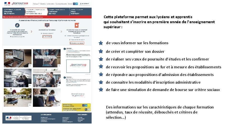 Cette plateforme permet aux lycéens et apprentis qui souhaitent s’inscrire en première année de