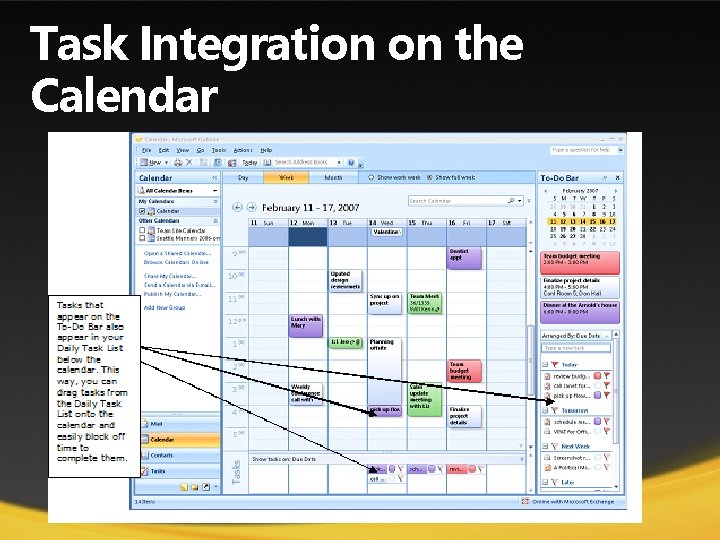 Task Integration on the Calendar 