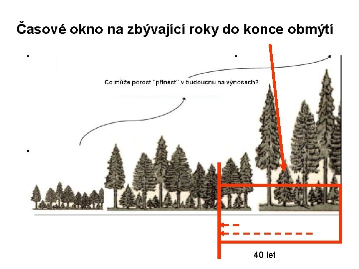 Časové okno na zbývající roky do konce obmýtí 40 let 