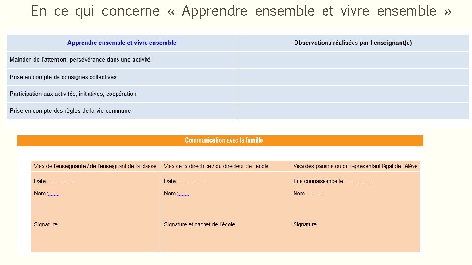 En ce qui concerne « Apprendre ensemble et vivre ensemble » 