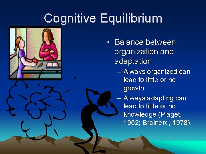 Cognitive Equilibrium • Balance between organization and adaptation – Always organized can lead to