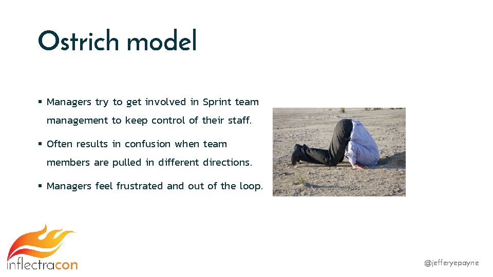 Ostrich model § Managers try to get involved in Sprint team management to keep