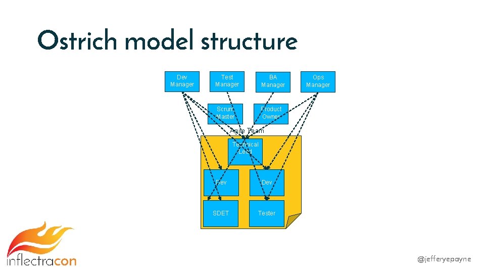 Ostrich model structure Dev Manager Test Manager BA Manager Scrum Master Product Owner Ops