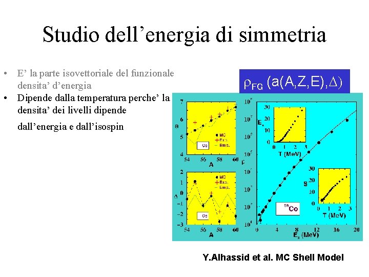 Studio dell’energia di simmetria • E’ la parte isovettoriale del funzionale densita’ d’energia •