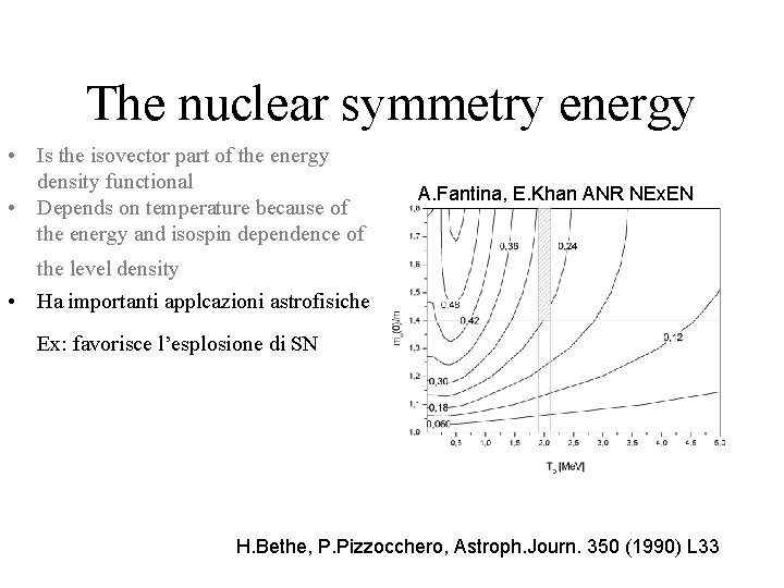 The nuclear symmetry energy • Is the isovector part of the energy density functional