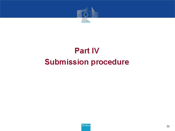 Part IV Submission procedure 36 