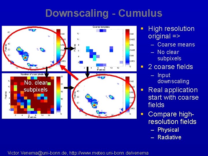 Downscaling - Cumulus Original Coarse means § High resolution original => – Coarse means