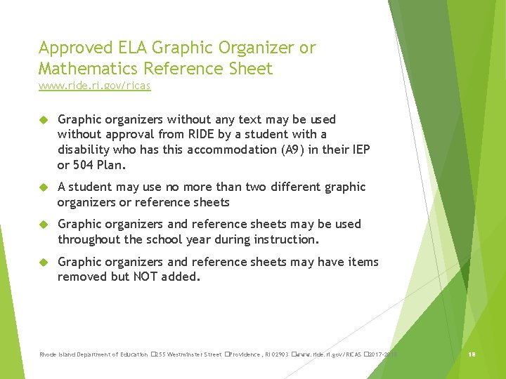 Approved ELA Graphic Organizer or Mathematics Reference Sheet www. ride. ri. gov/ricas Graphic organizers