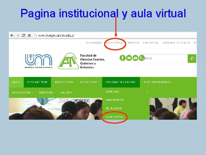 Pagina institucional y aula virtual 