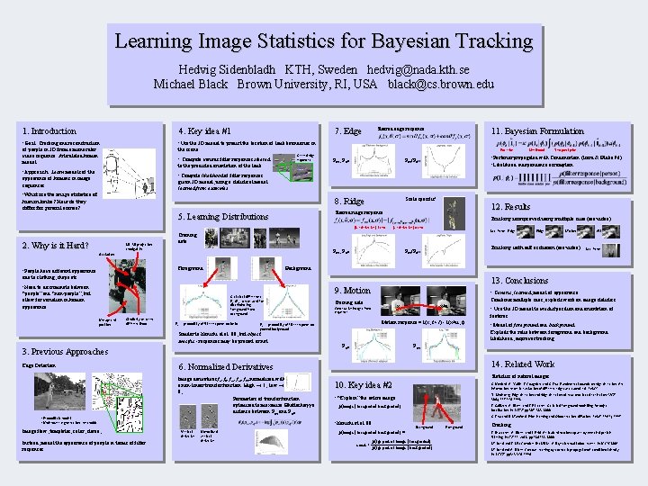 Learning Image Statistics for Bayesian Tracking Hedvig Sidenbladh KTH, Sweden hedvig@nada. kth. se Michael