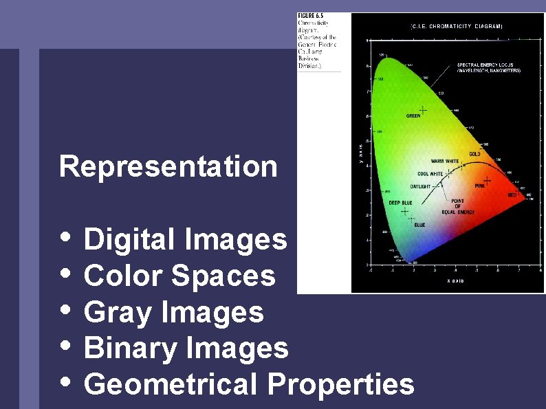 Representation • Digital Images • Color Spaces • Gray Images • Binary Images •
