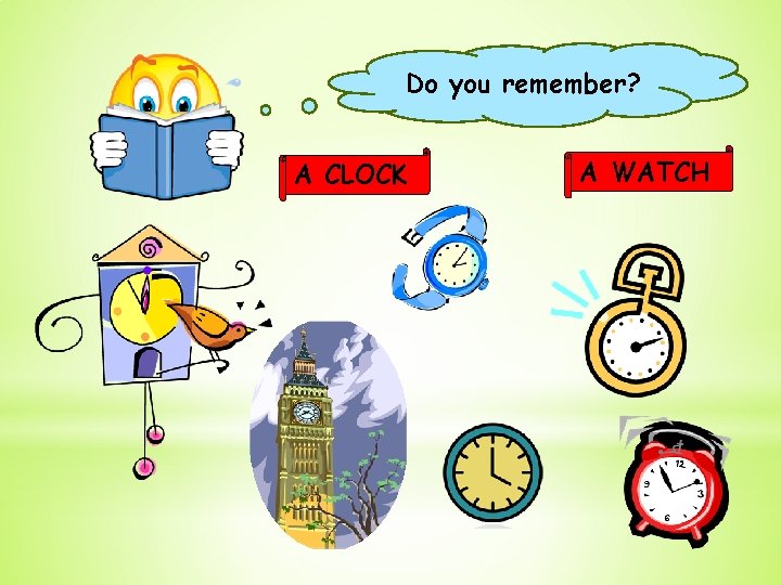 Do you remember? A CLOCK A WATCH 