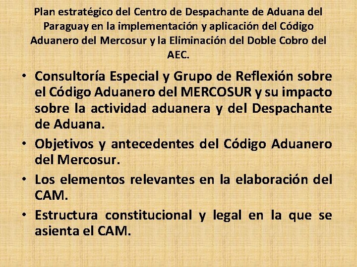 Plan estratégico del Centro de Despachante de Aduana del Paraguay en la implementación y