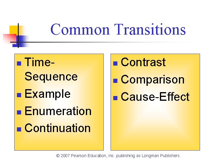 Complex Transition Example Chapter 6 Identifying Supporting Details and Transitions Essential