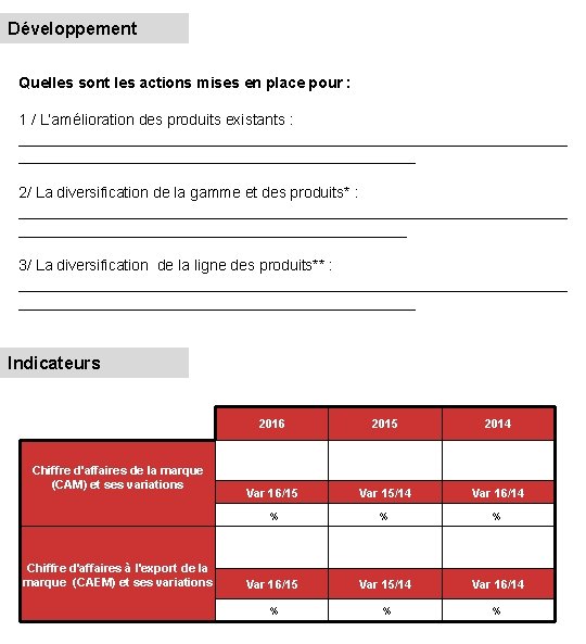 Développement Quelles sont les actions mises en place pour : 1 / L’amélioration des