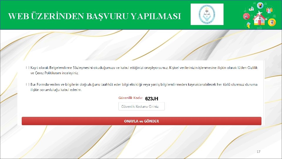 WEB ÜZERİNDEN BAŞVURU YAPILMASI 17 