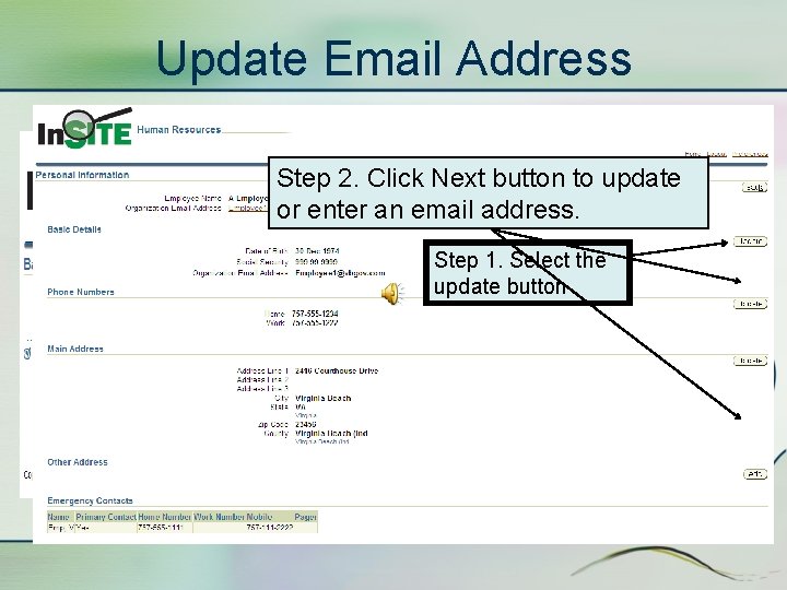 Update Email Address Step 2. Click Next button to update or enter an email