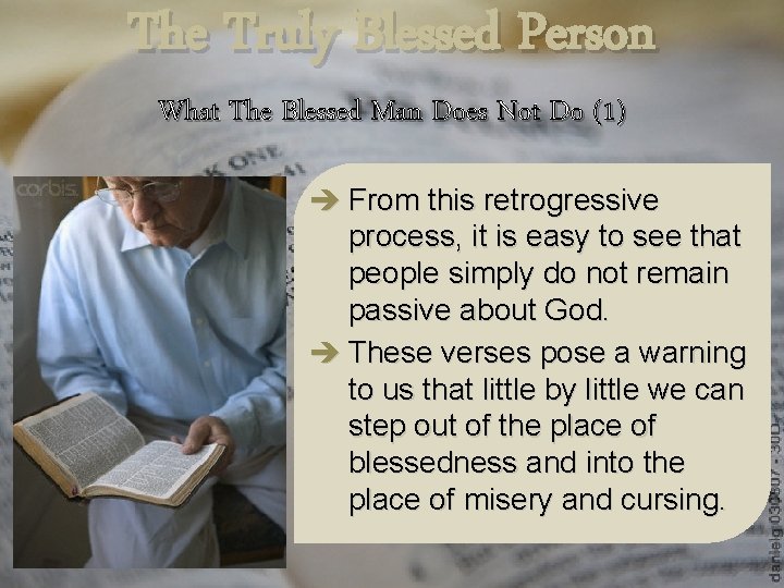 The Truly Blessed Person What The Blessed Man Does Not Do (1) è From