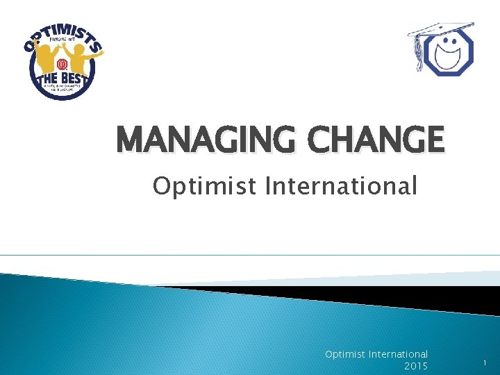 MANAGING CHANGE Optimist International 2015 1 