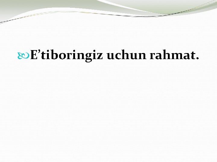  E’tiboringiz uchun rahmat. 