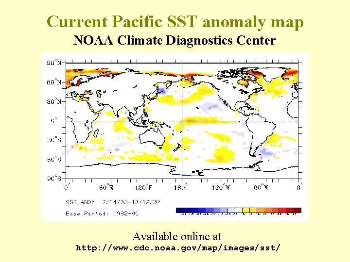 Current Pacific SST anomaly map NOAA Climate Diagnostics Center Available online at http: //www.