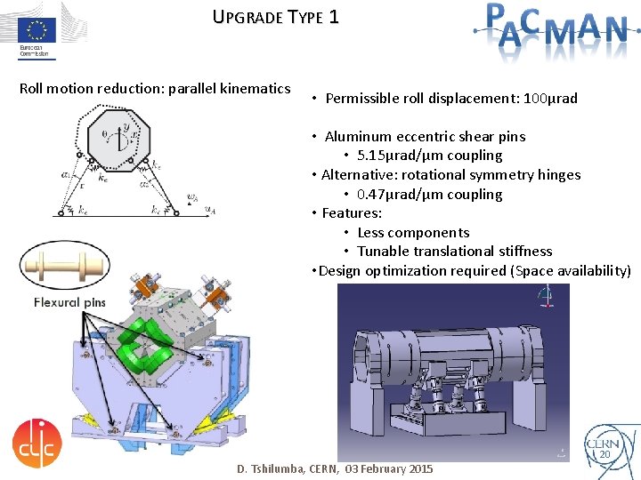 UPGRADE TYPE 1 Roll motion reduction: parallel kinematics • Permissible roll displacement: 100μrad •
