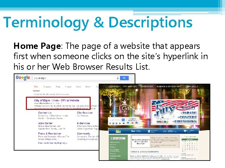 Web Browser Terminogy Internet Basics Instructor Name Instructor Title Library Name