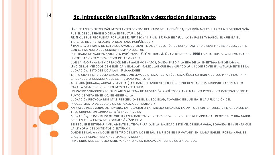 14 5 c. Introducción o justificación y descripción del proyecto UNO DE LOS EVENTOS