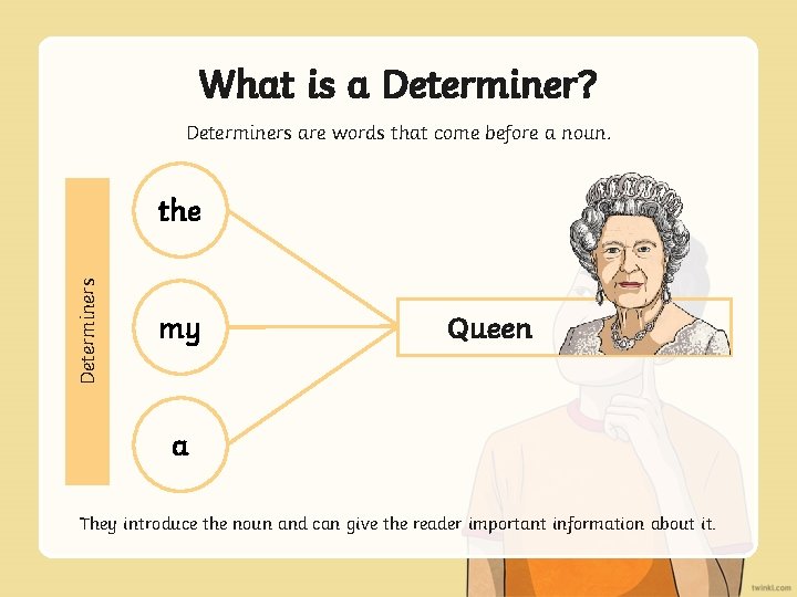 What is a Determiner Determiners are words that
