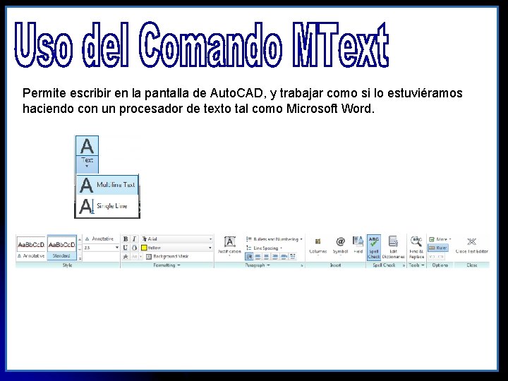 Permite escribir en la pantalla de Auto. CAD, y trabajar como si lo estuviéramos