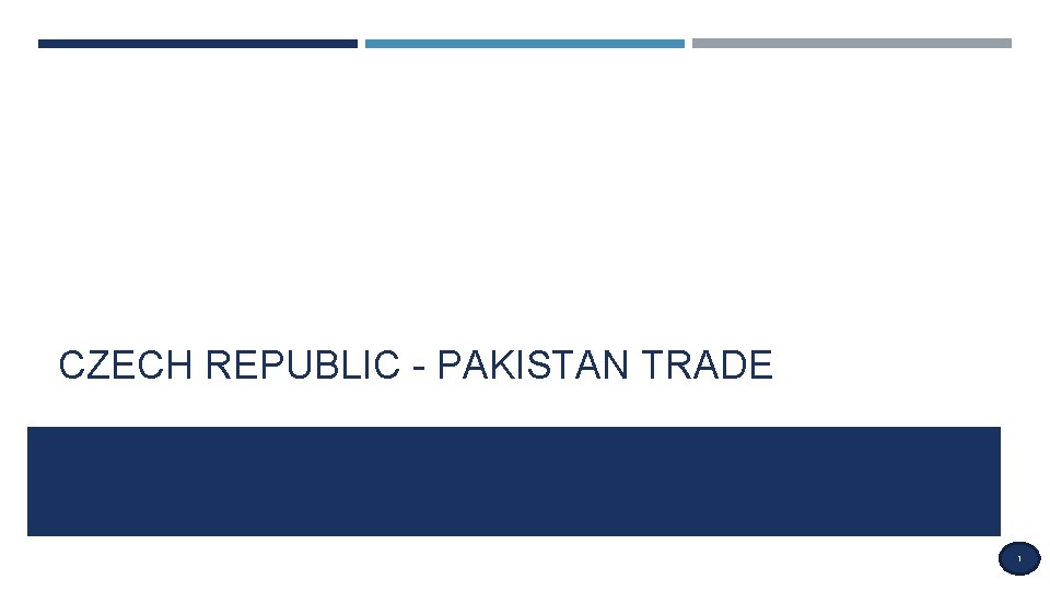 CZECH REPUBLIC - PAKISTAN TRADE 1 