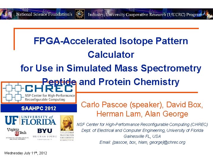 FPGAAccelerated Isotope Pattern Calculator for Use in Simulated