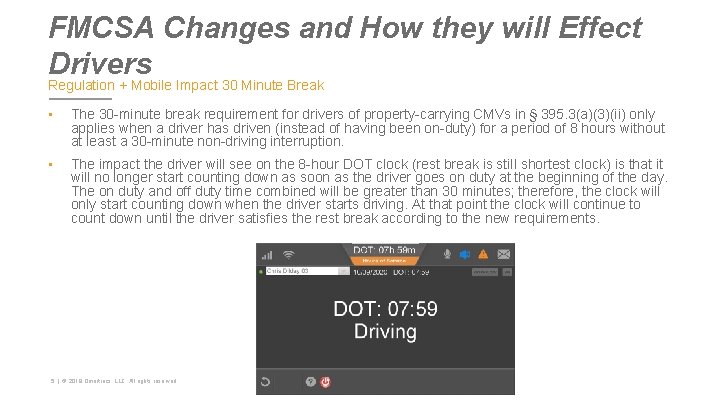 FMCSA Changes and How they will Effect Drivers Regulation + Mobile Impact 30 Minute