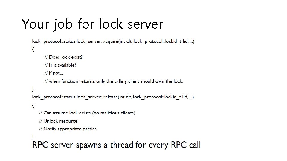 Your job for lock server 